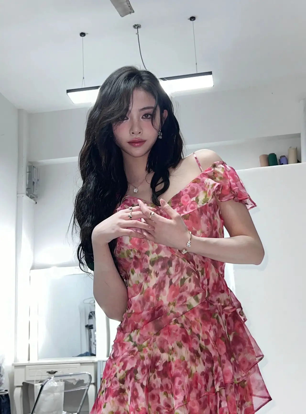 许佳琪碎花裙写真插图