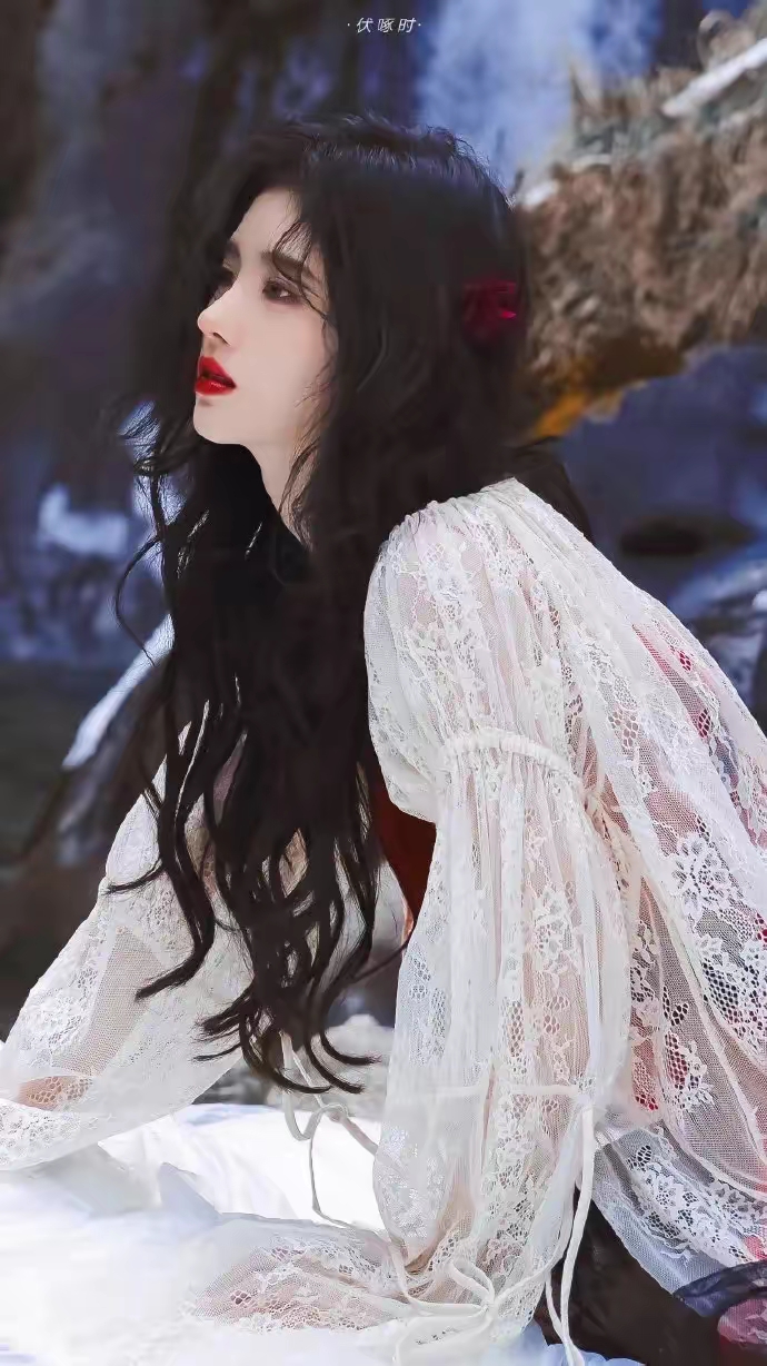鞠婧祎雪地玫瑰壁纸插图14