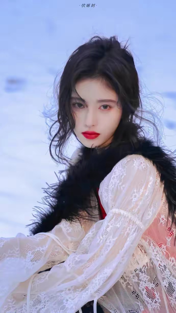 鞠婧祎雪地玫瑰壁纸插图10
