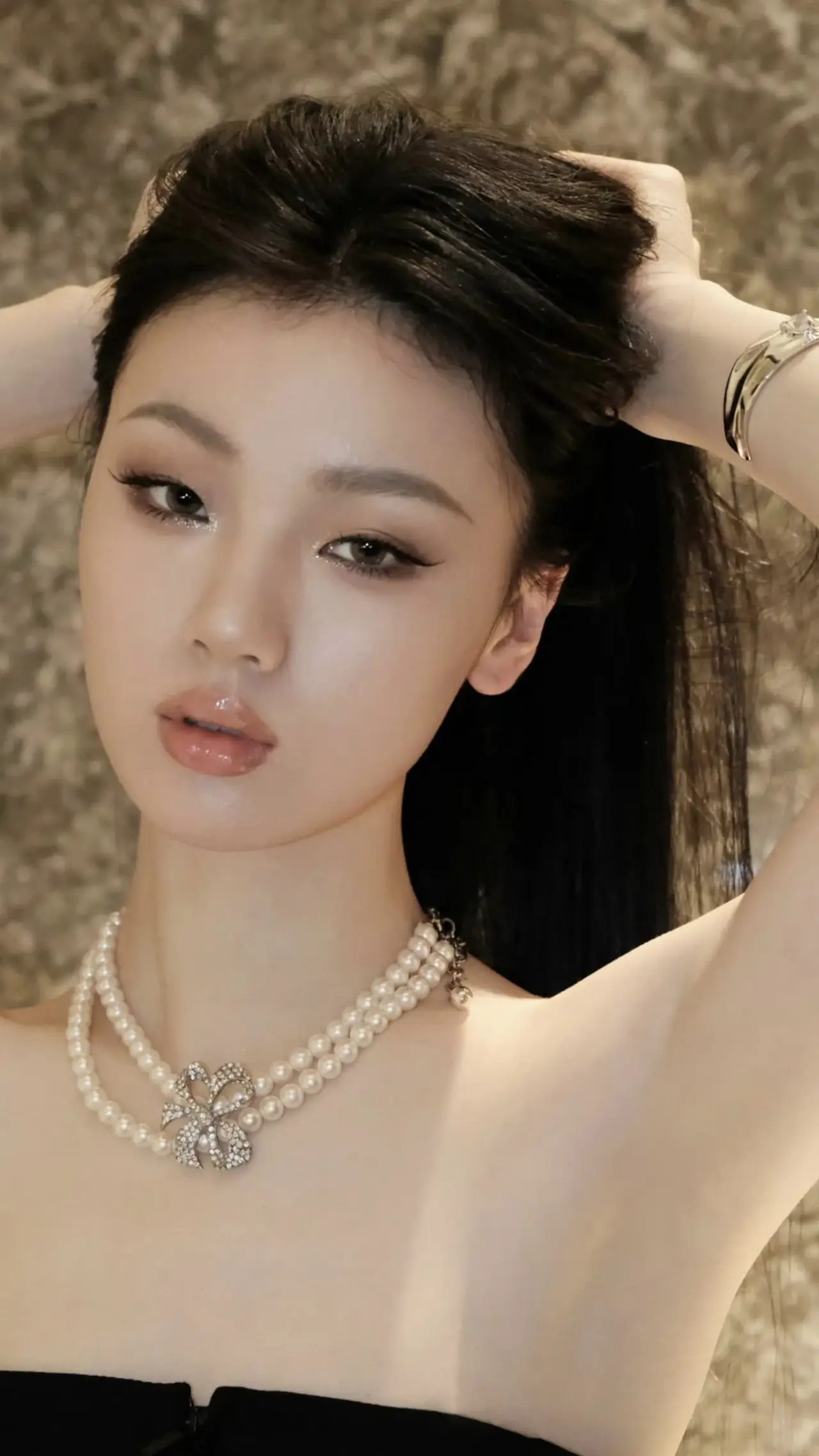 单依纯黑色抹胸裙写真插图7