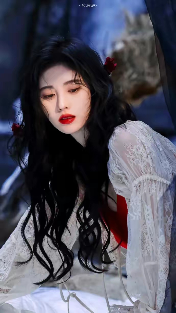 鞠婧祎雪地玫瑰壁纸插图7