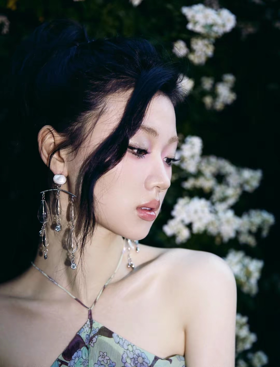 单依纯印花真丝雪纺连衣裙写真插图
