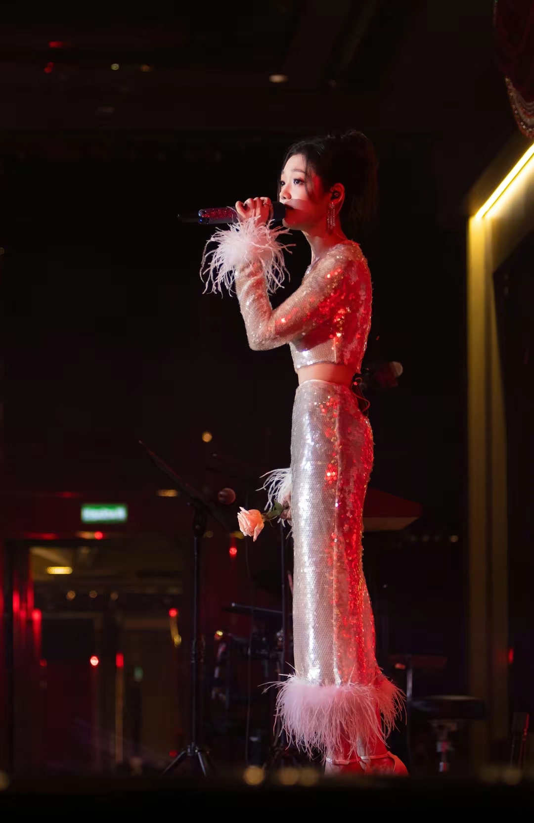 希林娜依高亮片圆领短上衣凸显曼妙身姿插图23
