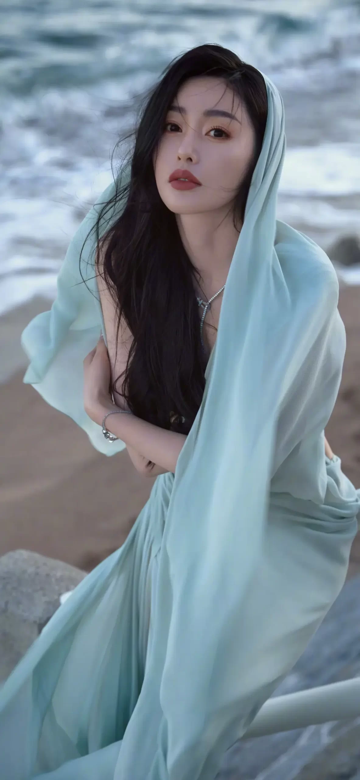 张天爱海边高清写真壁纸插图