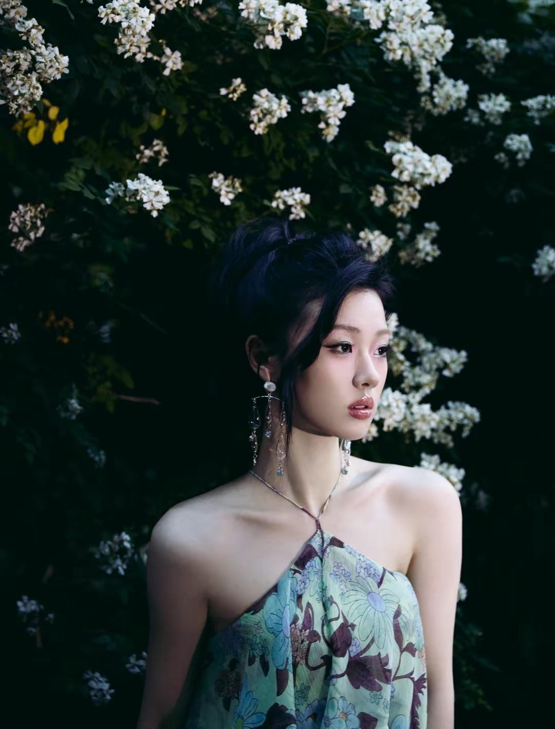 单依纯印花真丝雪纺连衣裙写真插图3