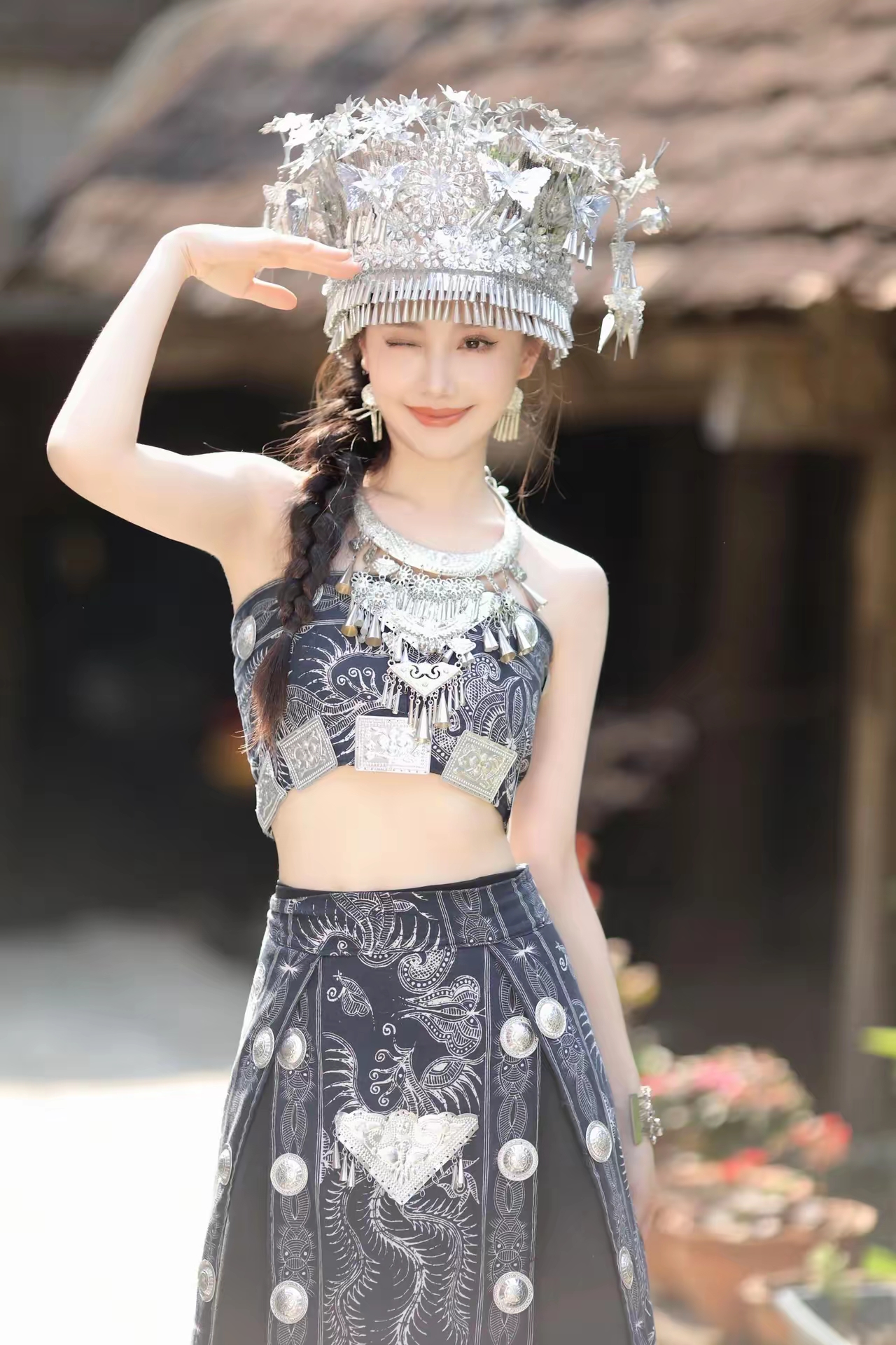女神王鹤润苗族少女写真插图4