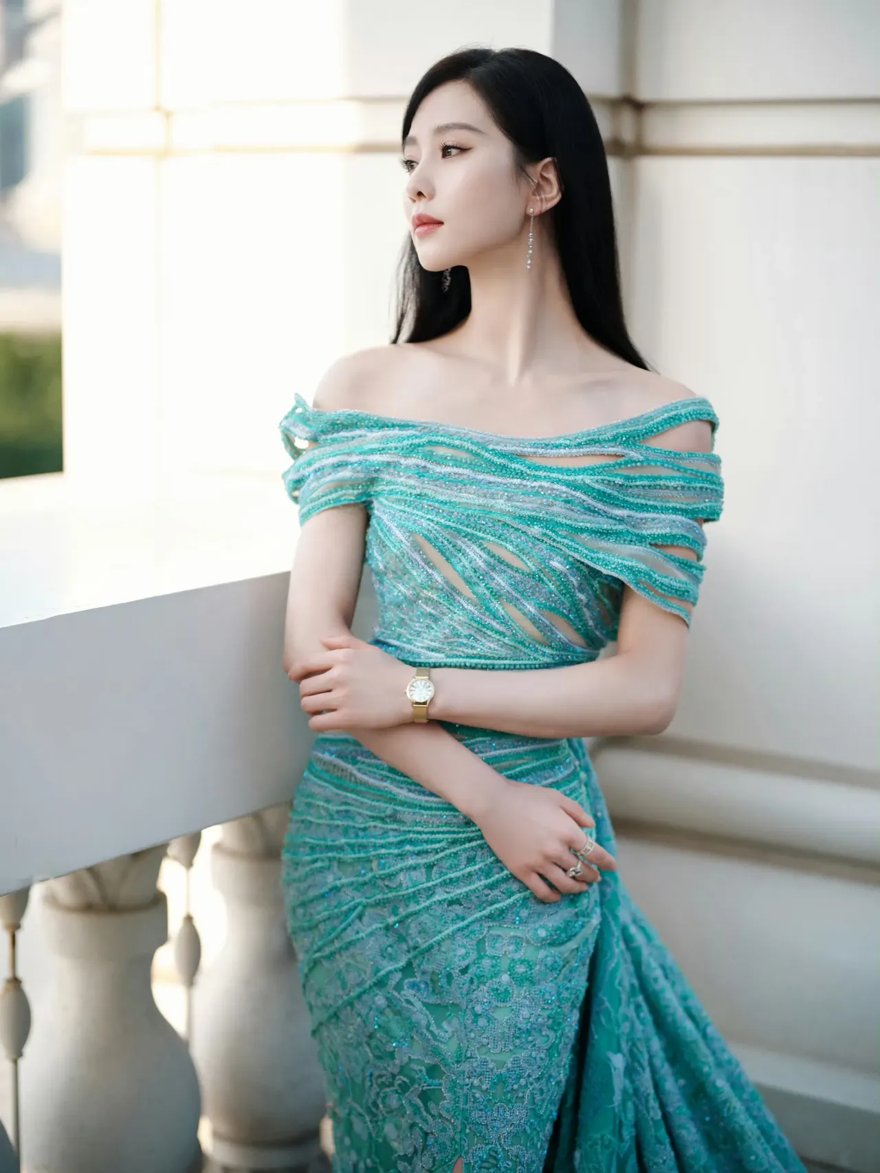 刘诗诗绿色裙子写真插图3