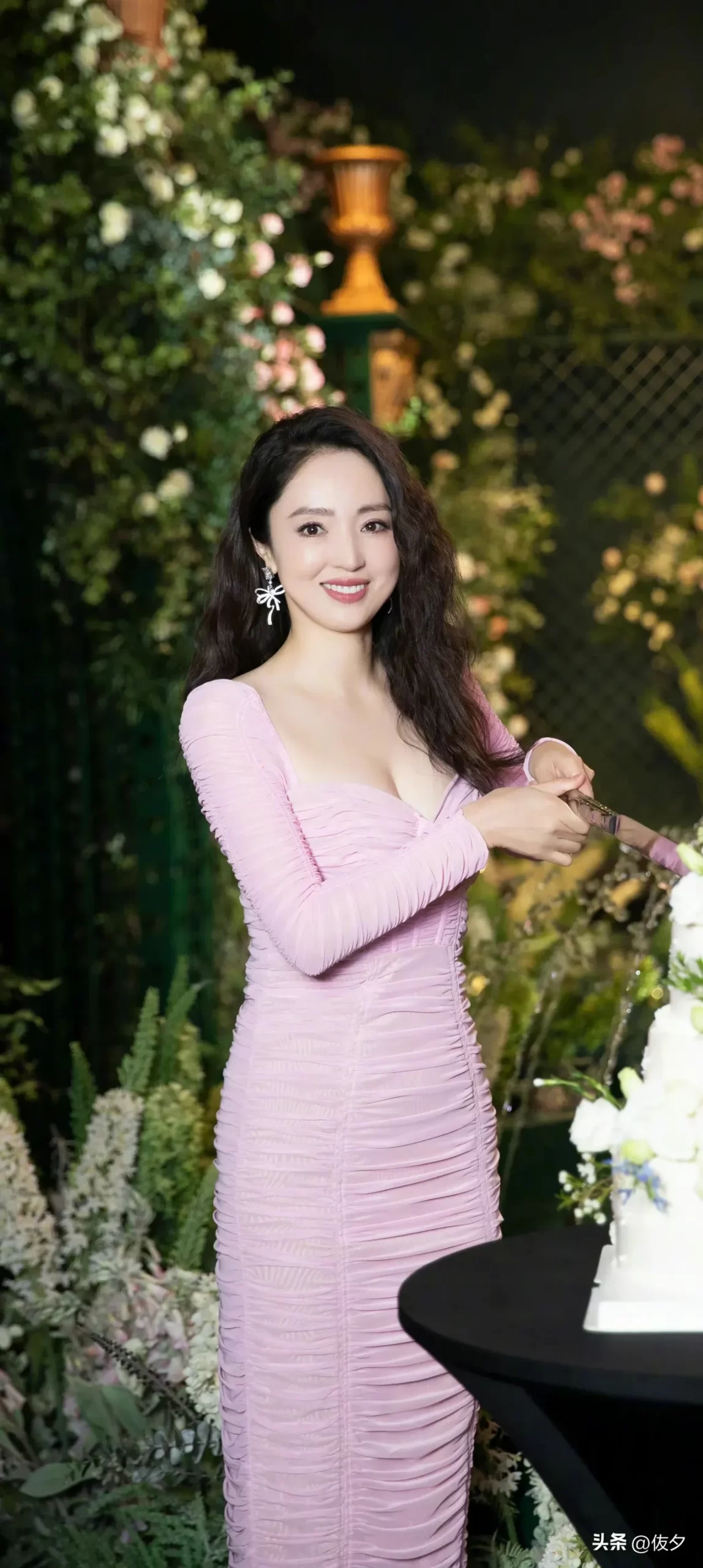 董璇粉色紧身长裙写真壁纸插图7