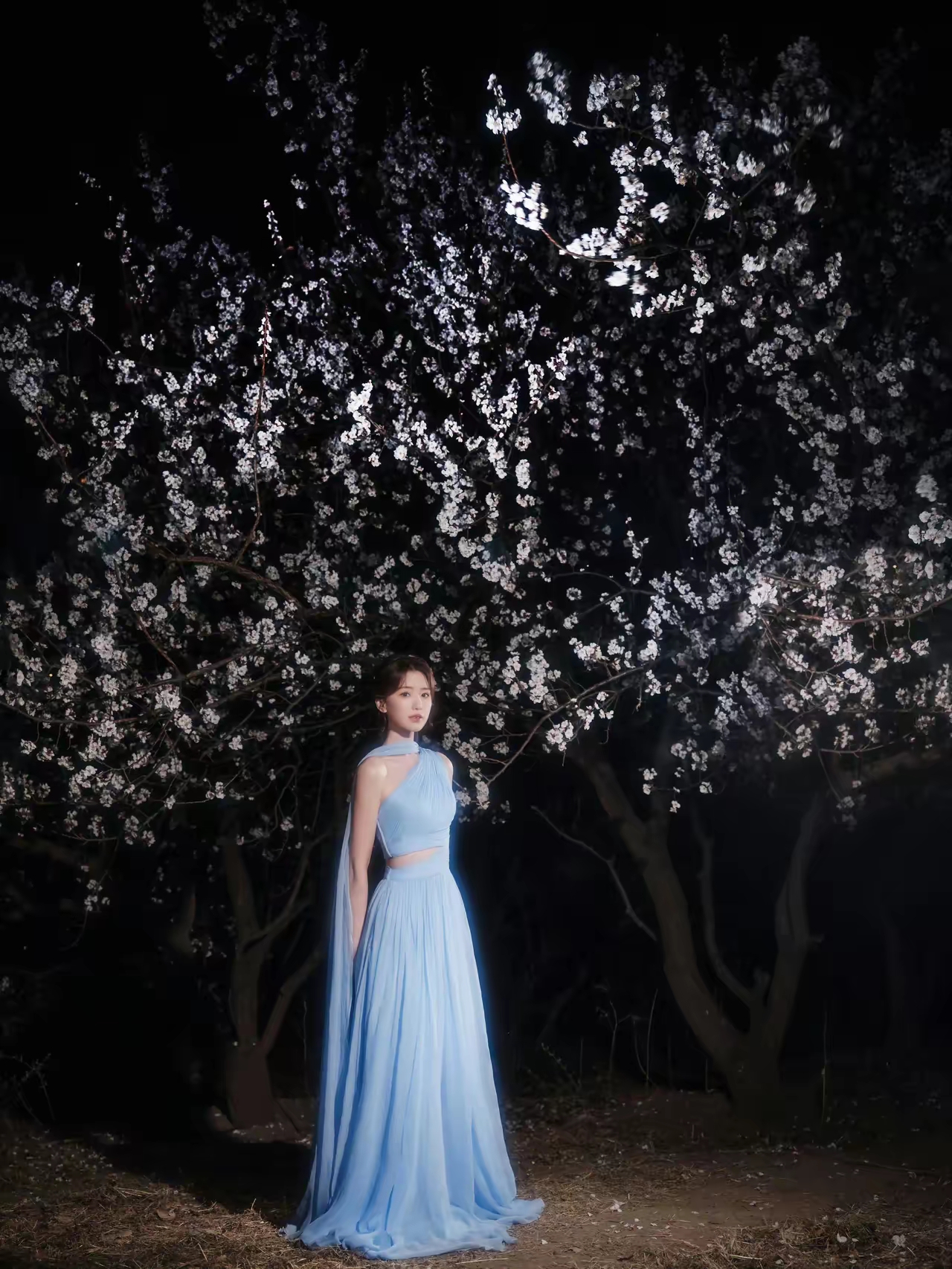 毛晓彤蓝色长裙写真插图1