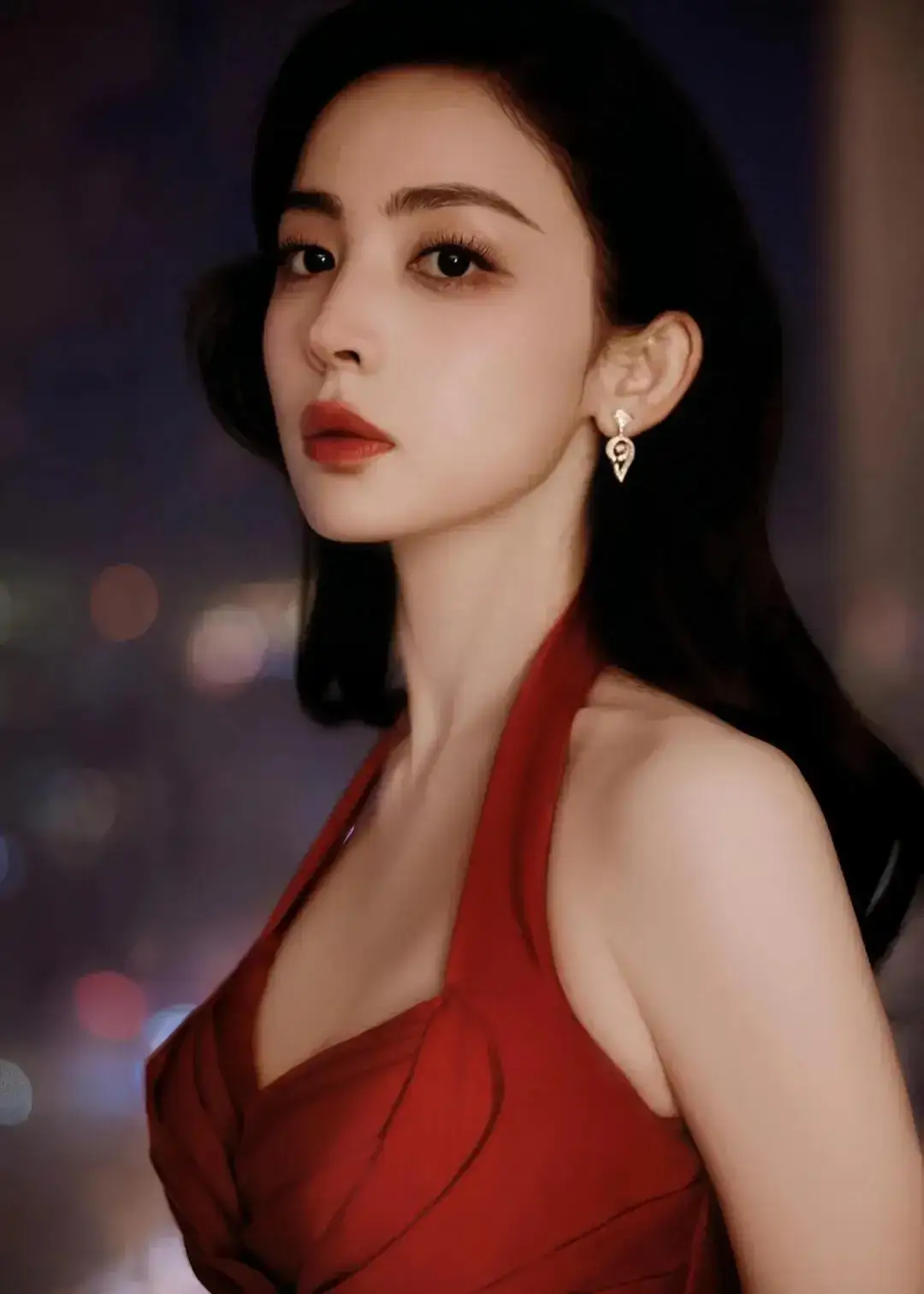 古力娜扎红裙写真插图6