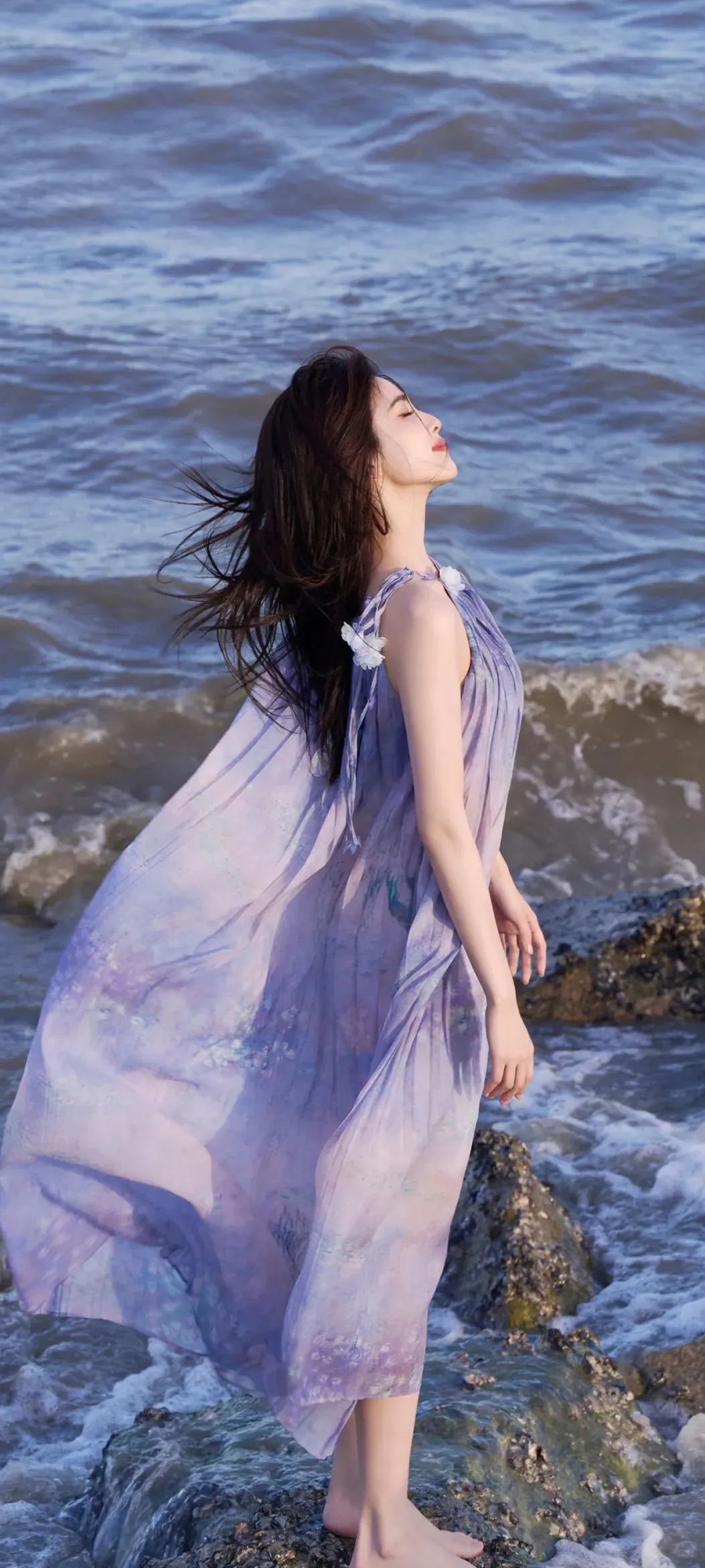 白鹿紫色裙子写真插图5
