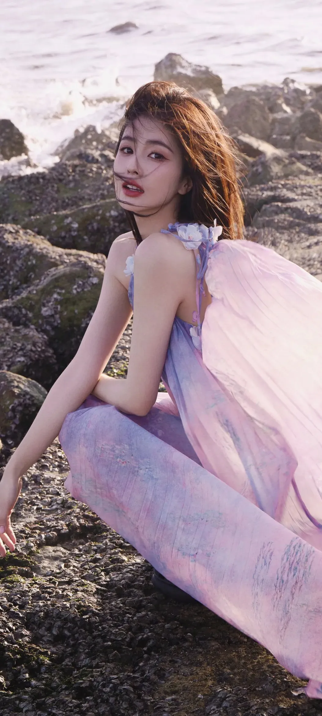 白鹿紫色裙子写真插图4