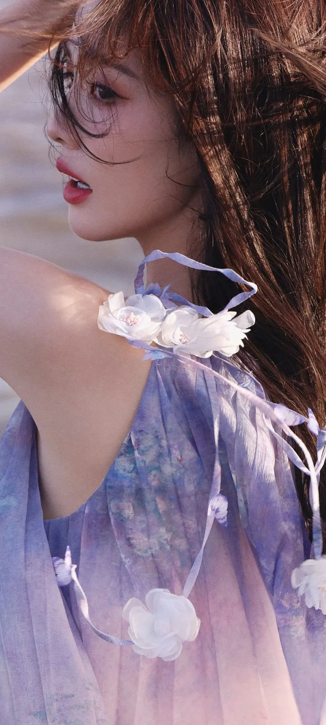 白鹿紫色裙子写真插图3