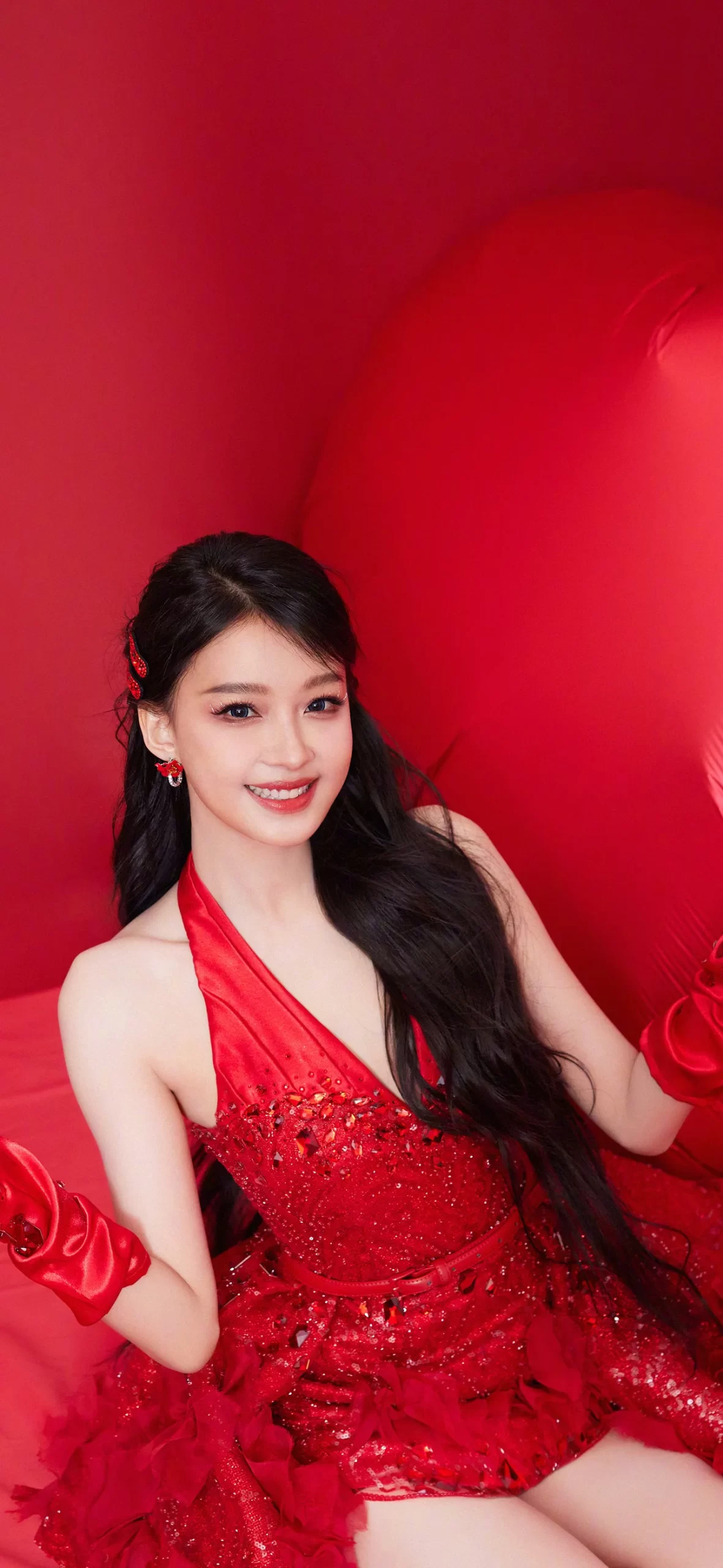 孙怡红裙写真插图2