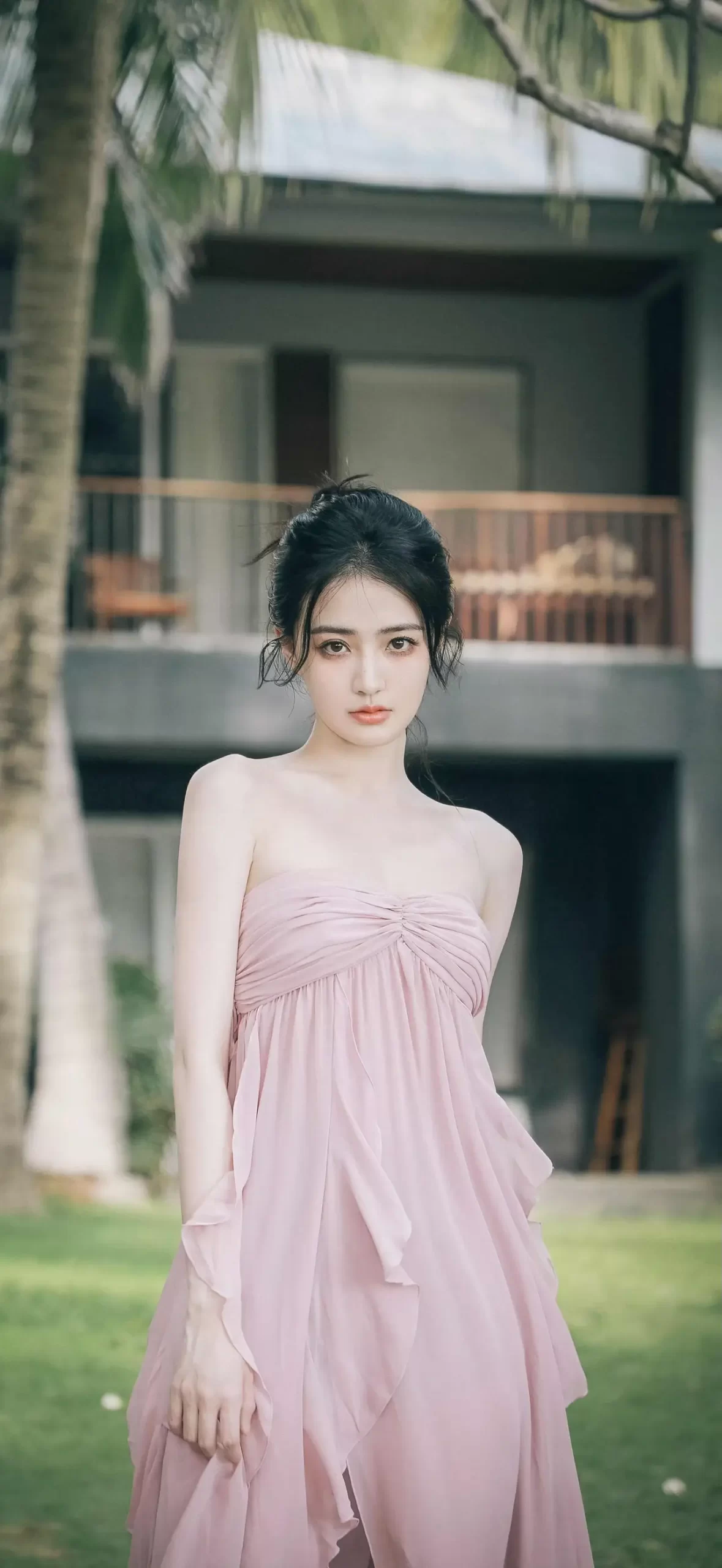 徐璐粉红裙子写真插图1