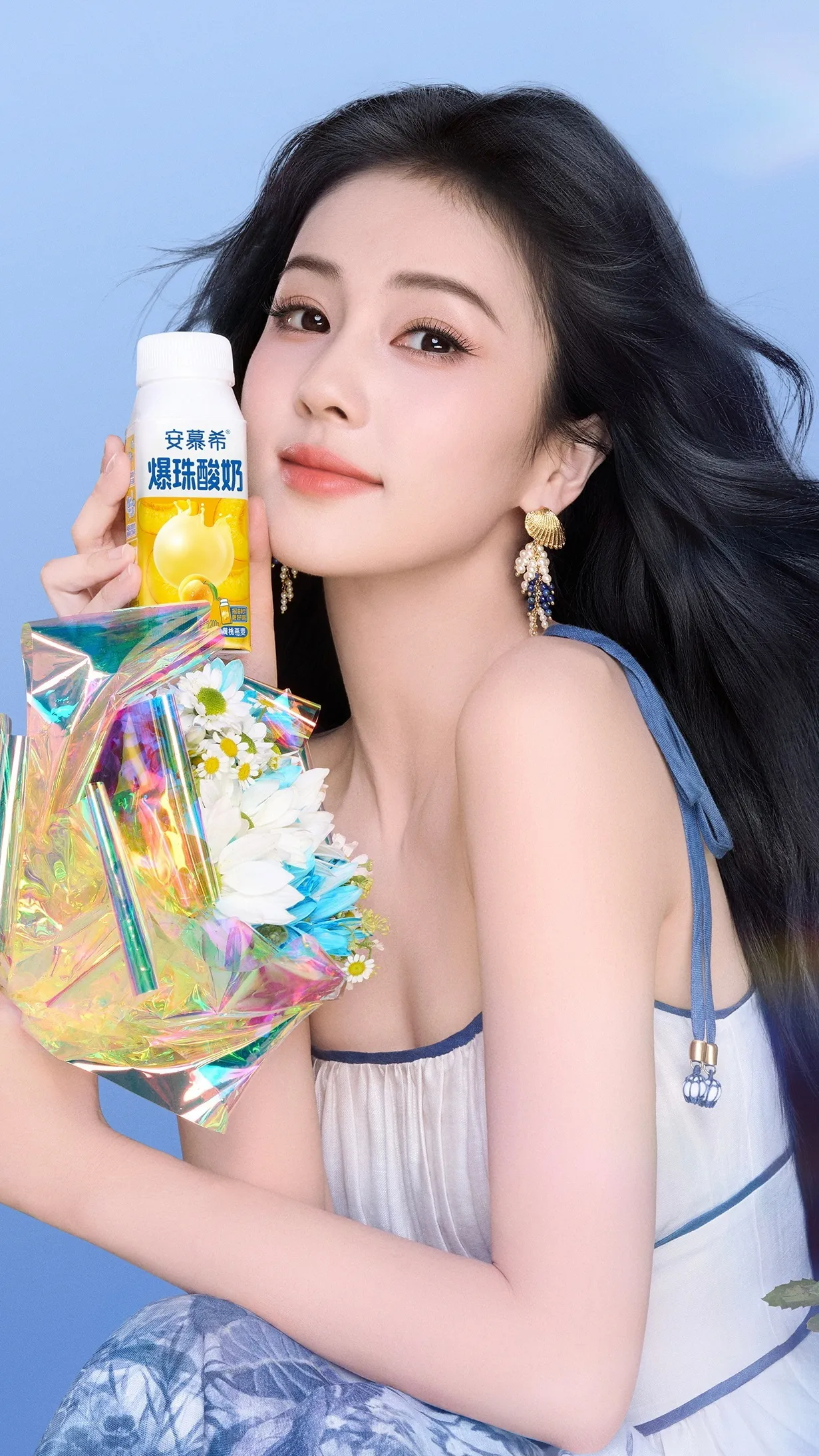 白鹿白裙子写真插图1